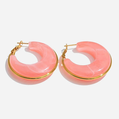 Marble Glow Hoop Earrings - Voisson