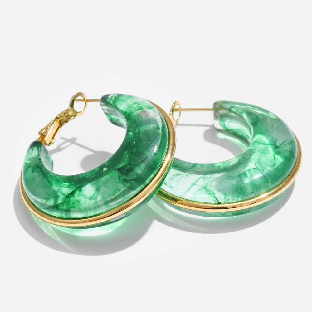Marble Glow Hoop Earrings - Voisson