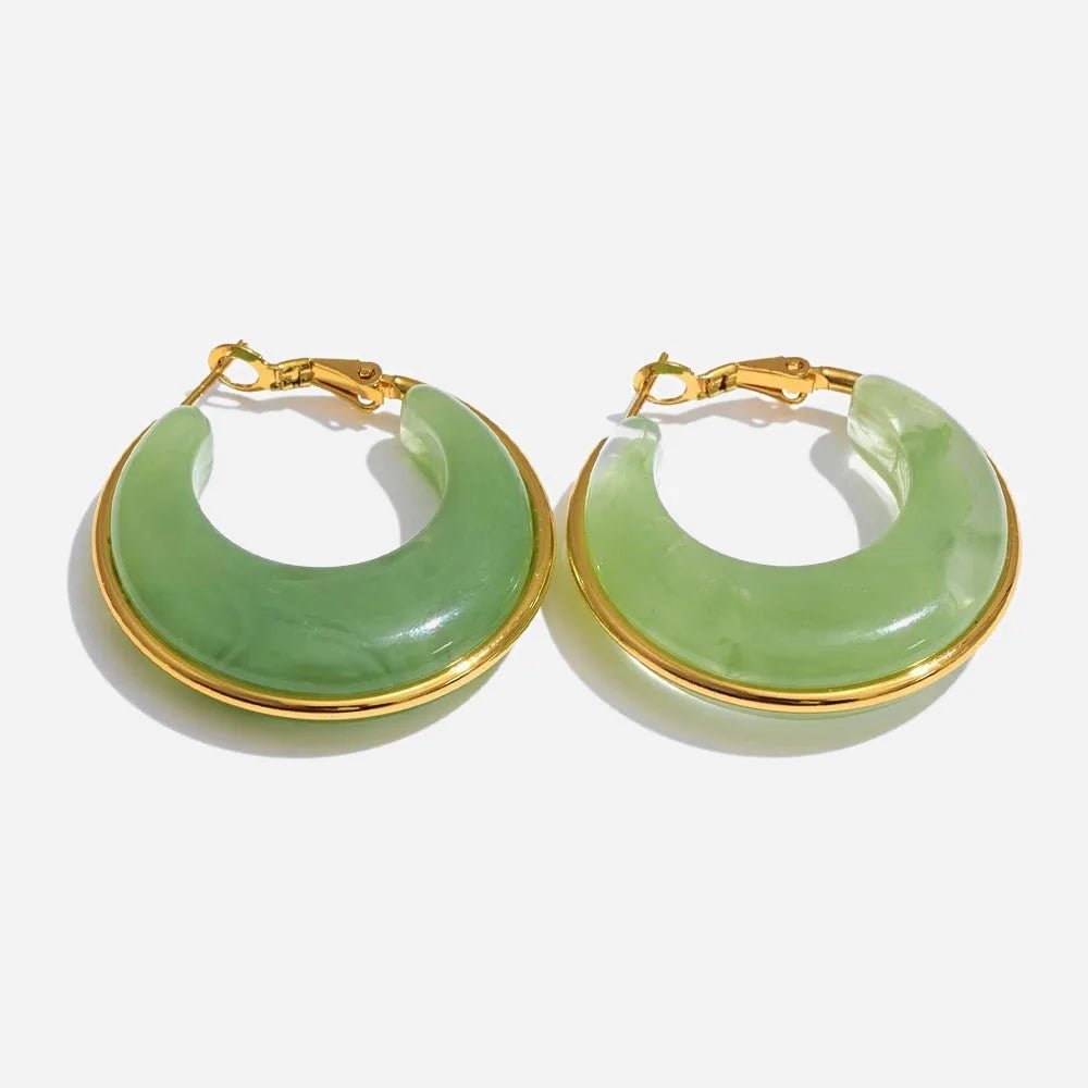 Marble Glow Hoop Earrings - Voisson