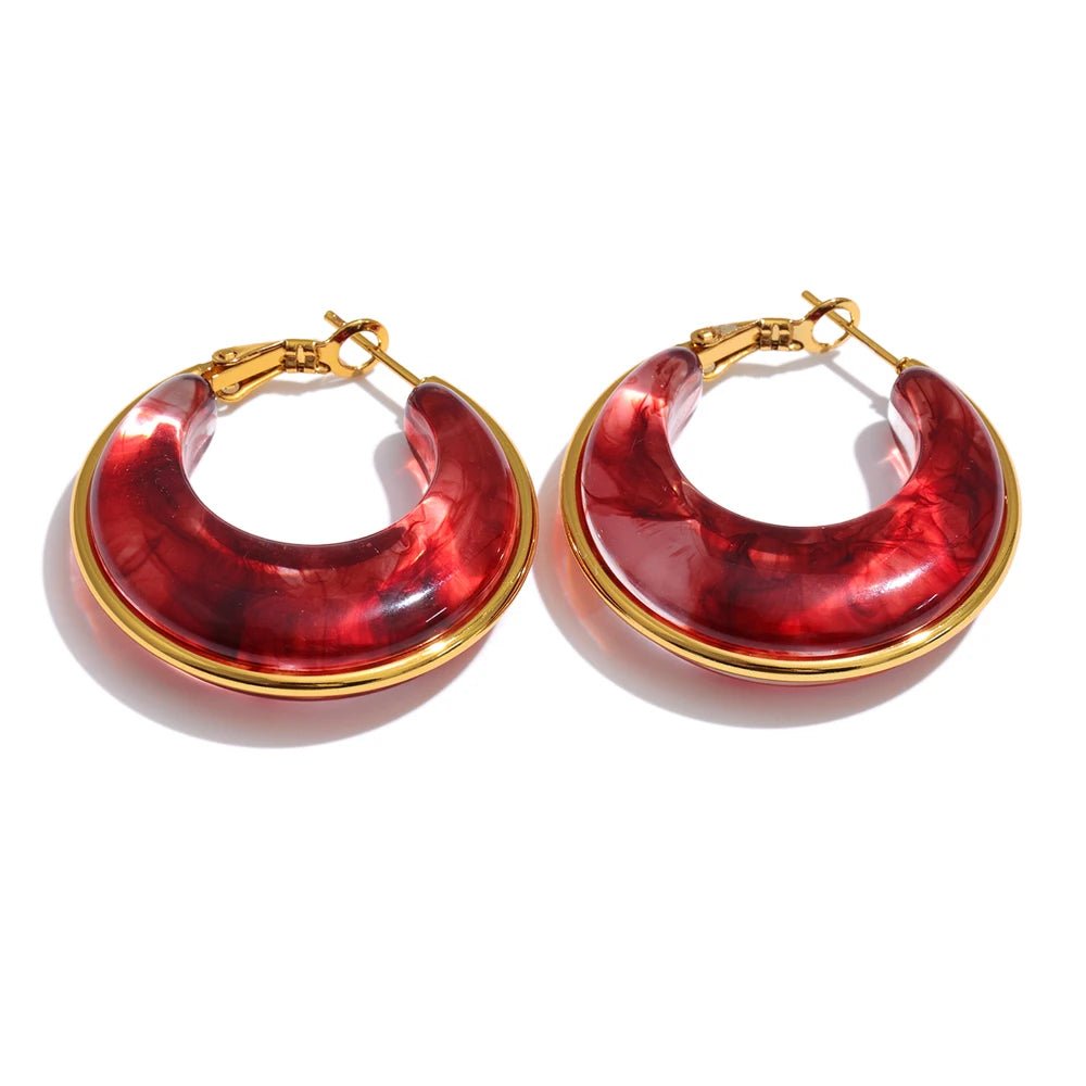 Marble Glow Hoop Earrings - Voisson