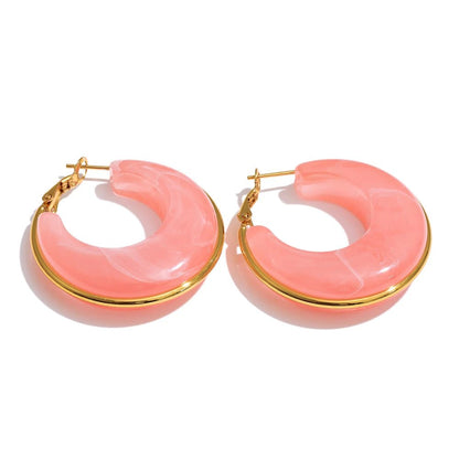 Marble Glow Hoop Earrings - Voisson