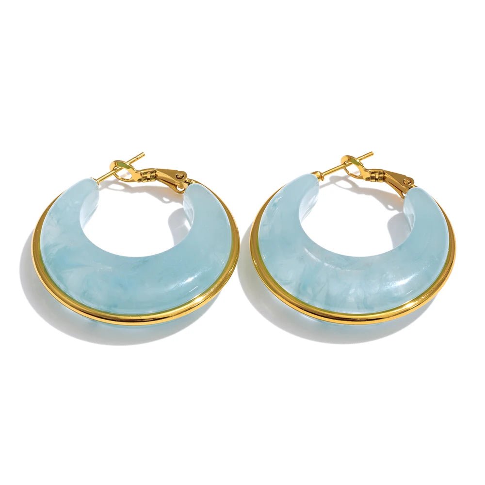 Marble Glow Hoop Earrings - Voisson