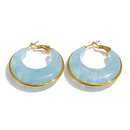 Marble Glow Hoop Earrings - Voisson