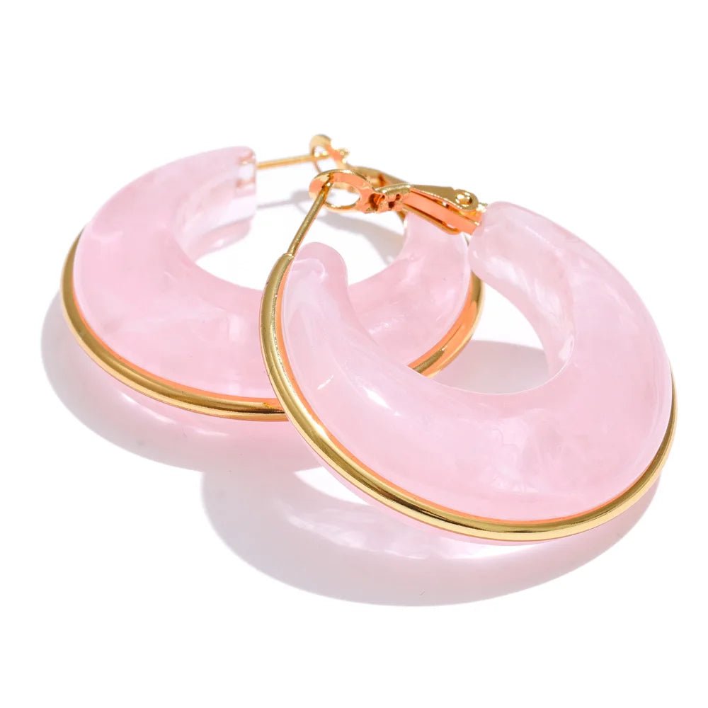 Marble Glow Hoop Earrings - Voisson