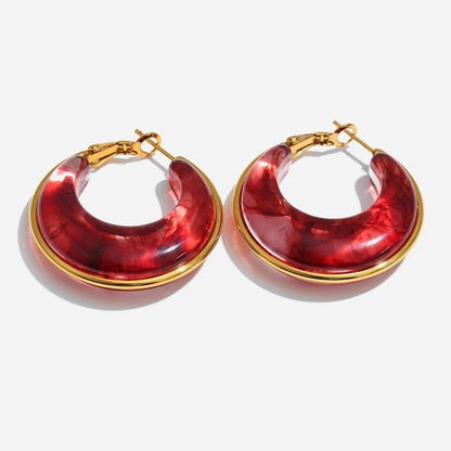 Marble Glow Hoop Earrings - Voisson