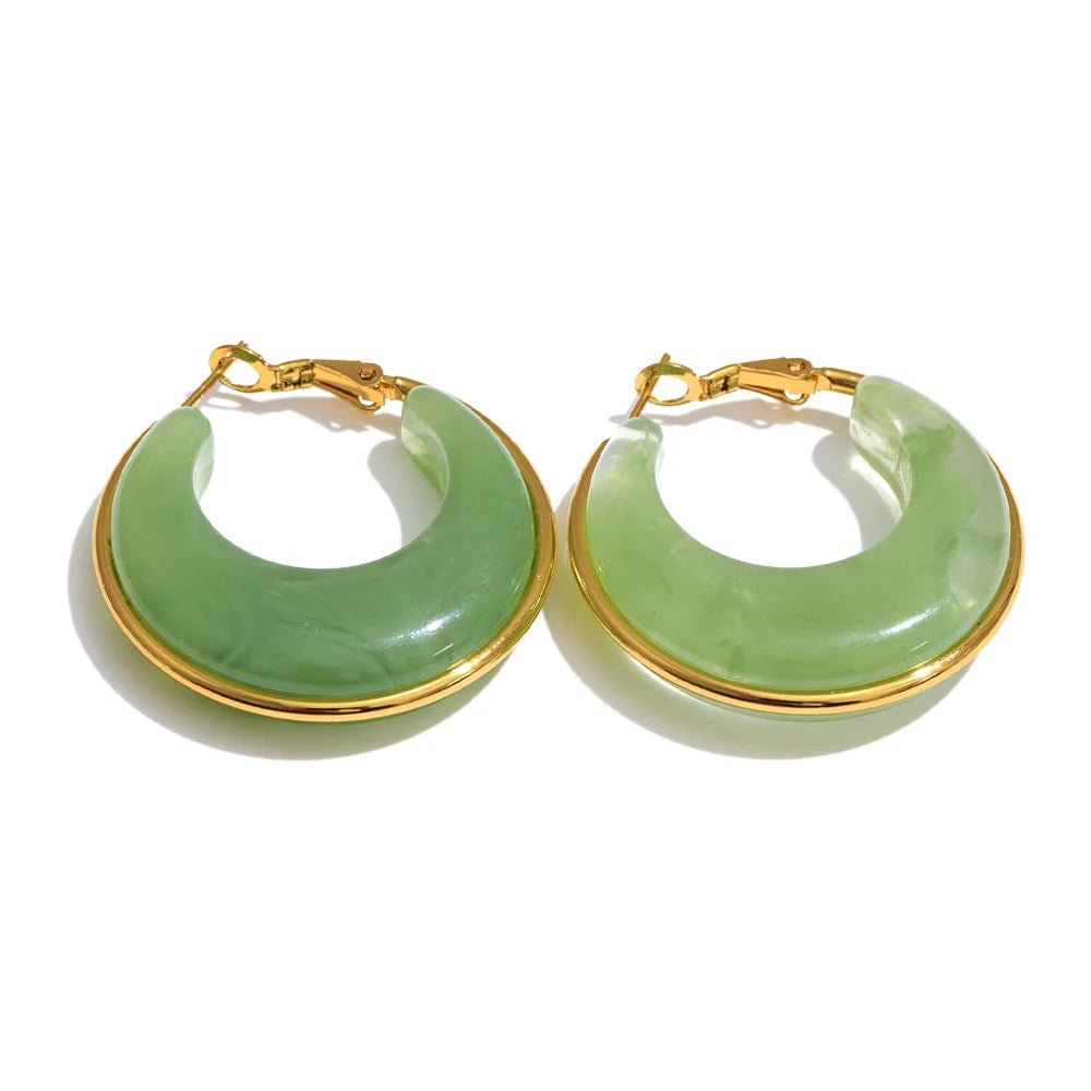 Marble Glow Hoop Earrings - Voisson