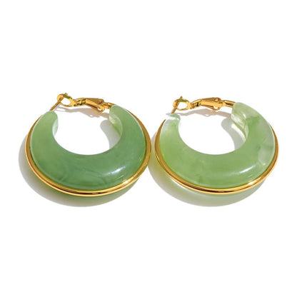 Marble Glow Hoop Earrings - Voisson