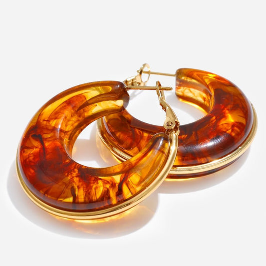 Marble Glow Hoop Earrings - Voisson