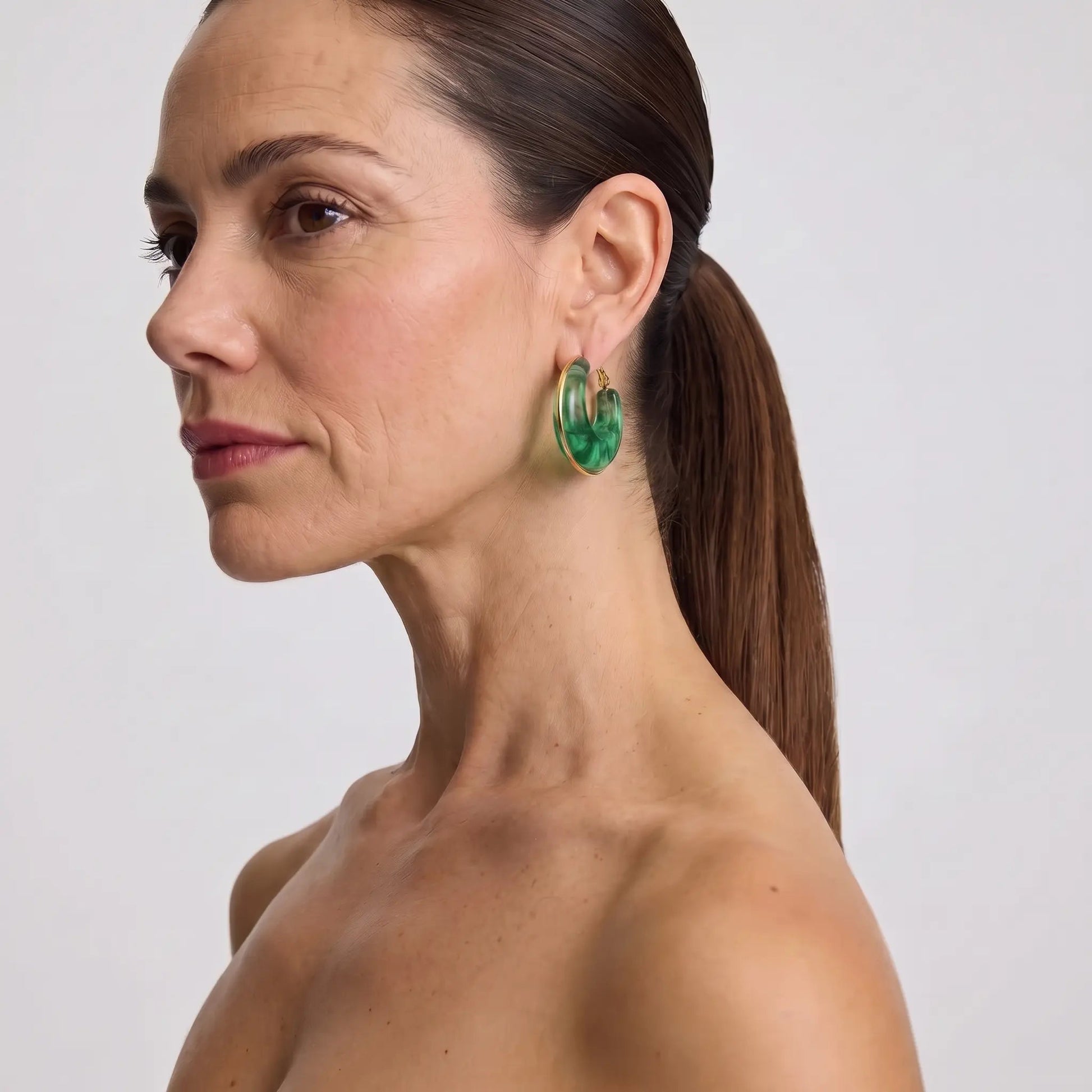 Marble Glow Hoop Earrings - Voisson