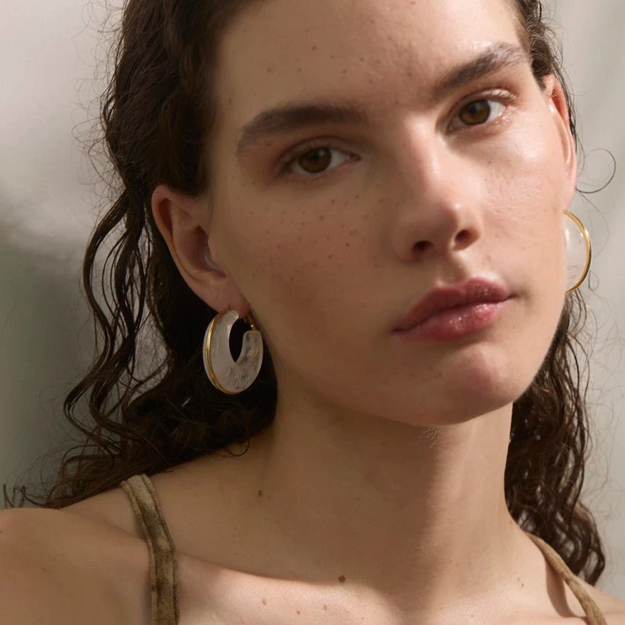Marble Glow Hoop Earrings - Voisson