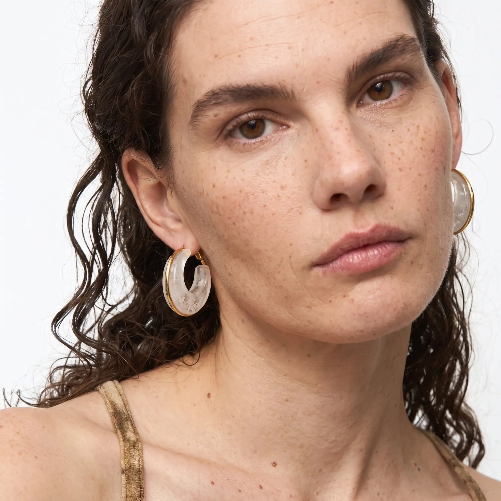 Marble Glow Hoop Earrings - Voisson