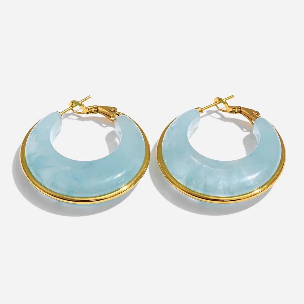 Marble Glow Hoop Earrings - Voisson