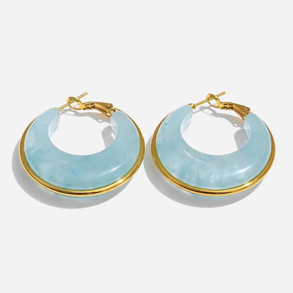 Marble Glow Hoop Earrings - Voisson