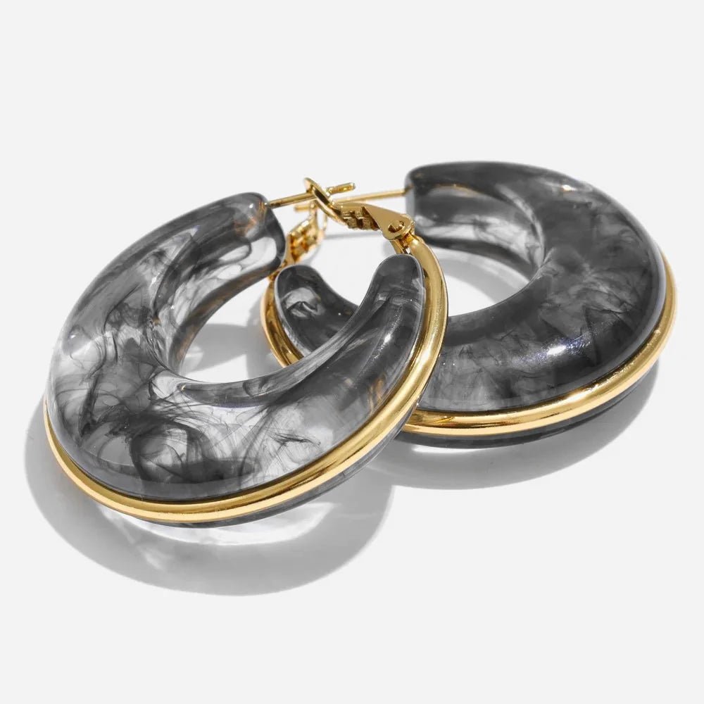 Marble Glow Hoop Earrings - Voisson