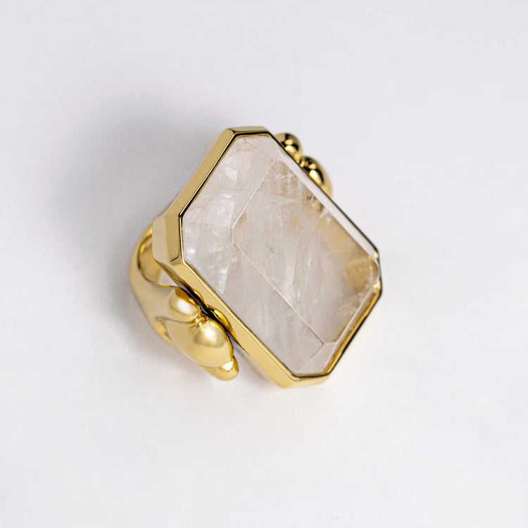 Marique French Vintage Natural Stone Crystal Ring - Voisson