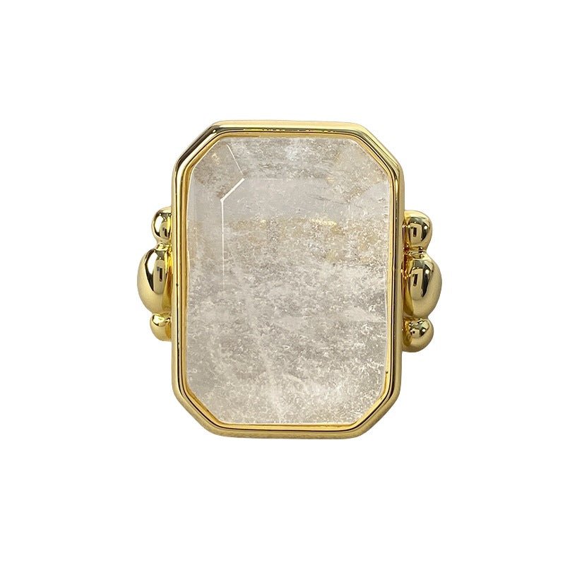 Marique French Vintage Natural Stone Crystal Ring - Voisson