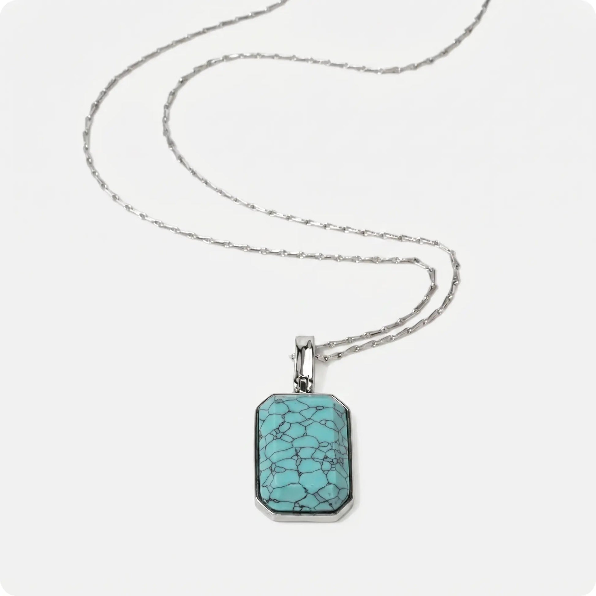 Marique French Vintage Natural Stone Turquoise Necklace - Voisson