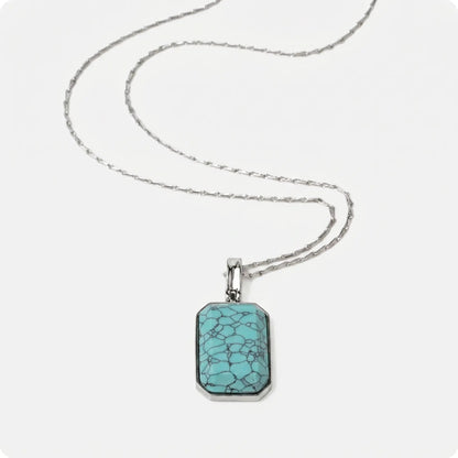 Marique French Vintage Natural Stone Turquoise Necklace - Voisson