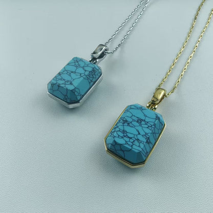 Marique French Vintage Natural Stone Turquoise Necklace - Voisson