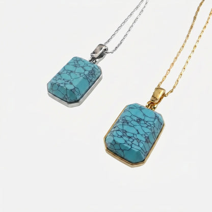Marique French Vintage Natural Stone Turquoise Necklace - Voisson