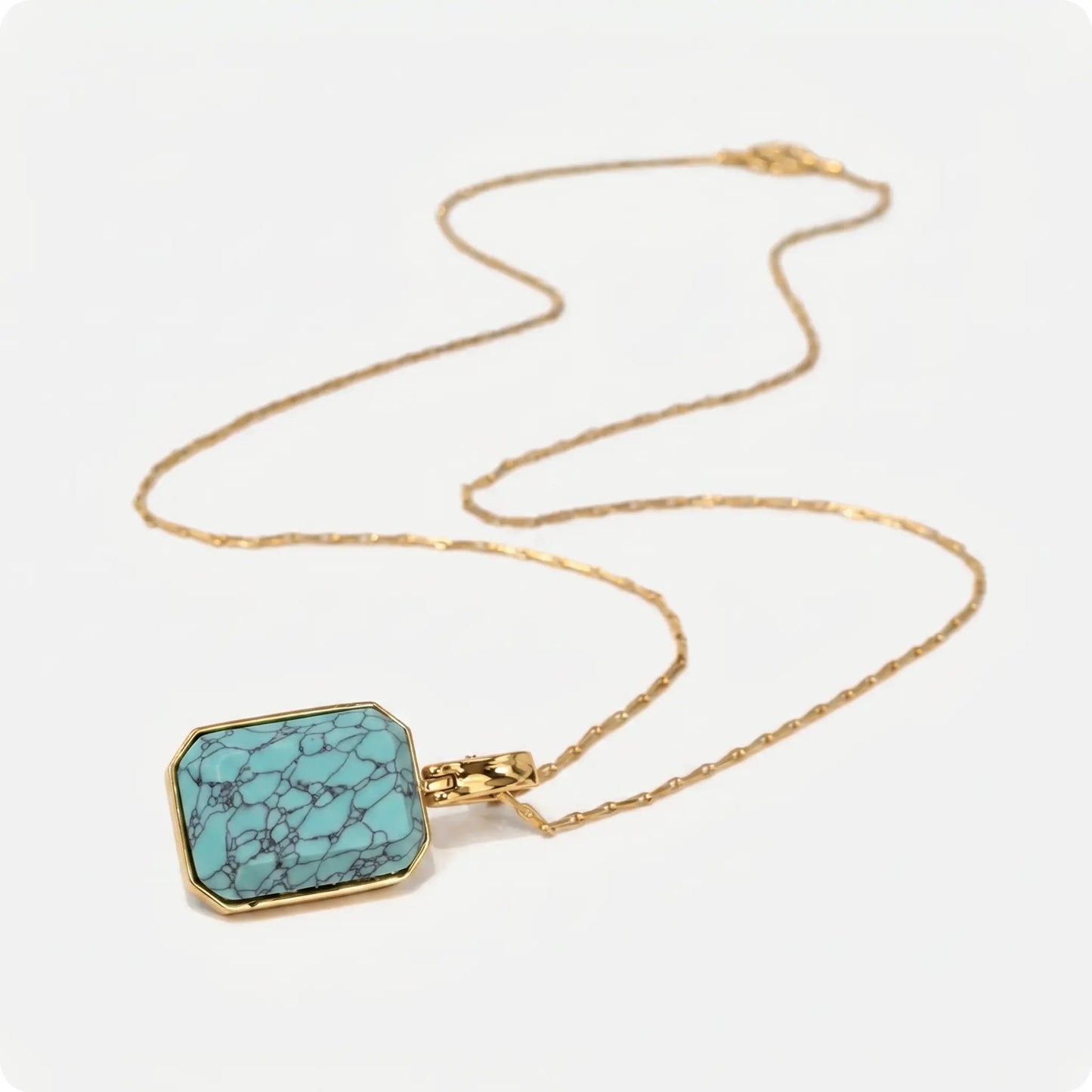 Marique French Vintage Natural Stone Turquoise Necklace - Voisson