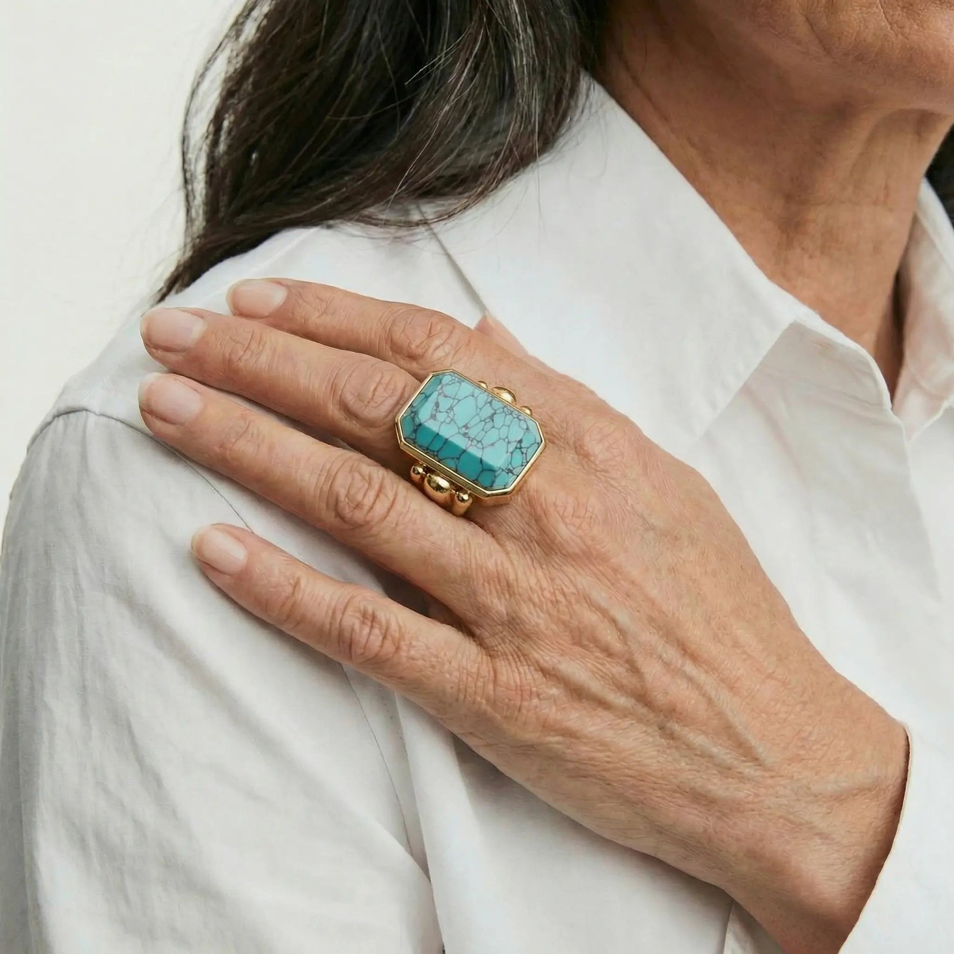 Marique French Vintage Turquoise Ring - Voisson