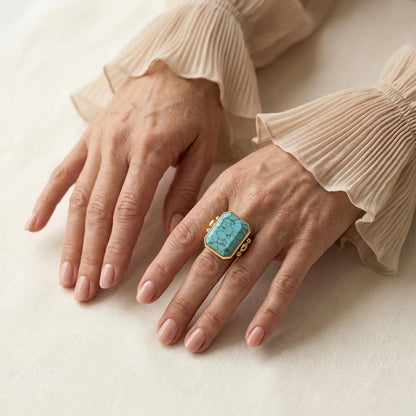 Marique French Vintage Turquoise Ring - Voisson