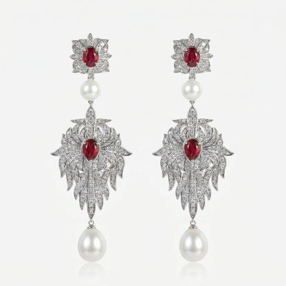 Midnight Pearl Empress Earrings - Voisson