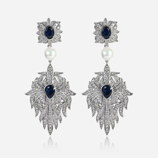 Midnight Pearl Empress Earrings - Voisson