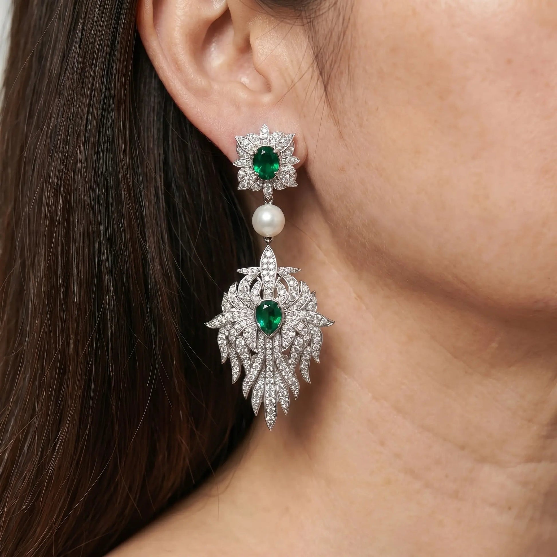 Midnight Pearl Empress Earrings - Voisson