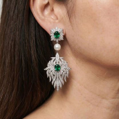 Midnight Pearl Empress Earrings - Voisson