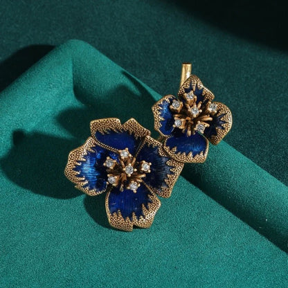 Midnight Sapphire Bloom Brooch - Voisson