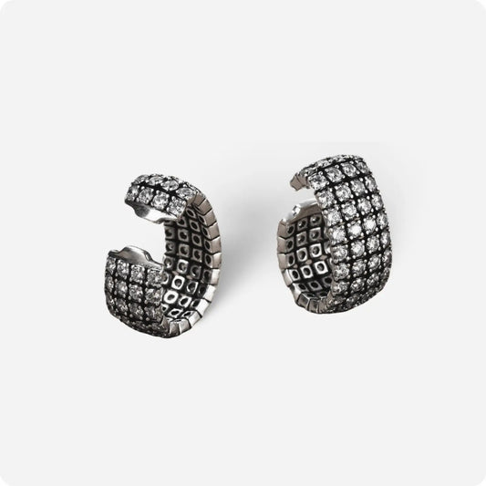 Midnight Vault Hoop Earrings - Voisson