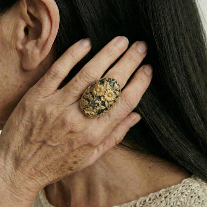 MidnightBloom Vintage Ring - Voisson