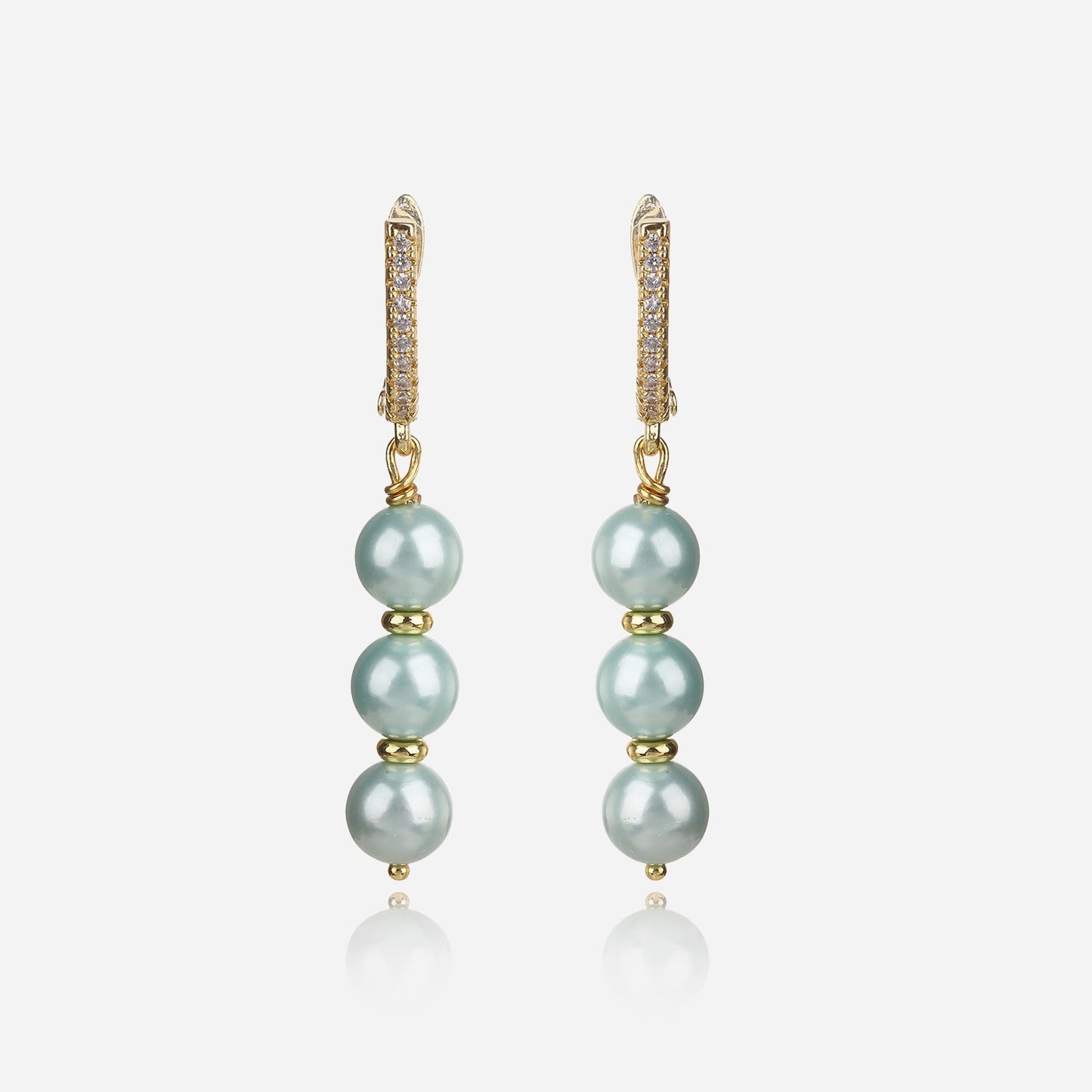 Mint Whisper Pearl Earrings - Voisson