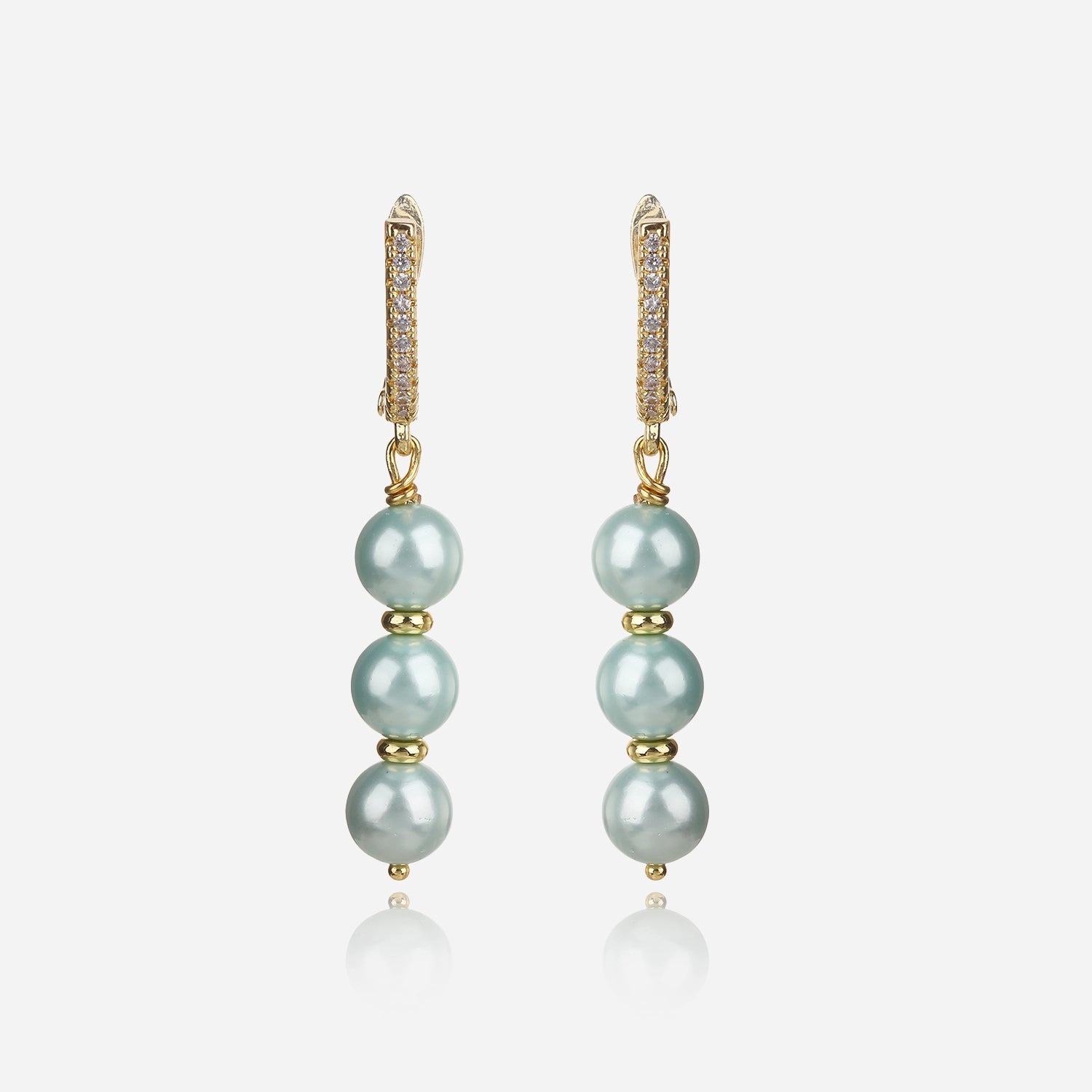 Mint Whisper Pearl Earrings - Voisson