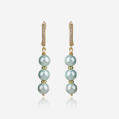 Mint Whisper Pearl Earrings - Voisson