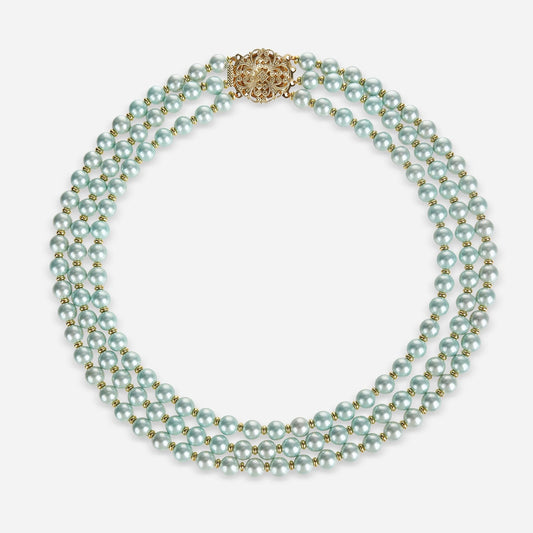 Mint Whisper Pearl Necklace - Voisson