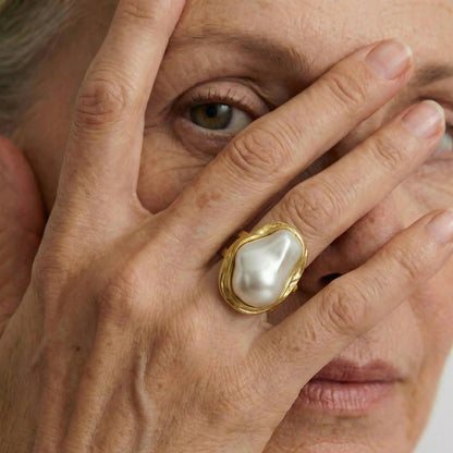 ModernMuse Pearl Adjustable Ring - Voisson
