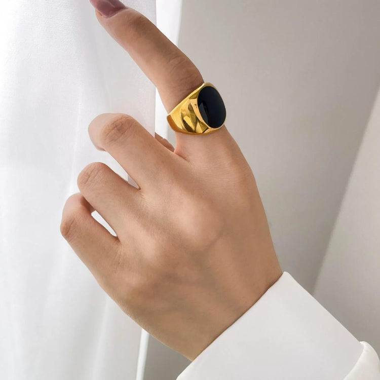 ModernMuse SS Gold Collection Ring - Voisson