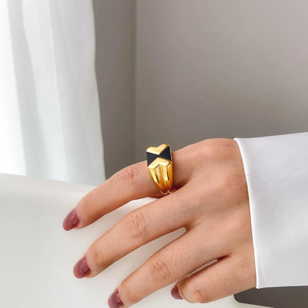 ModernMuse SS Gold Collection Ring - Voisson