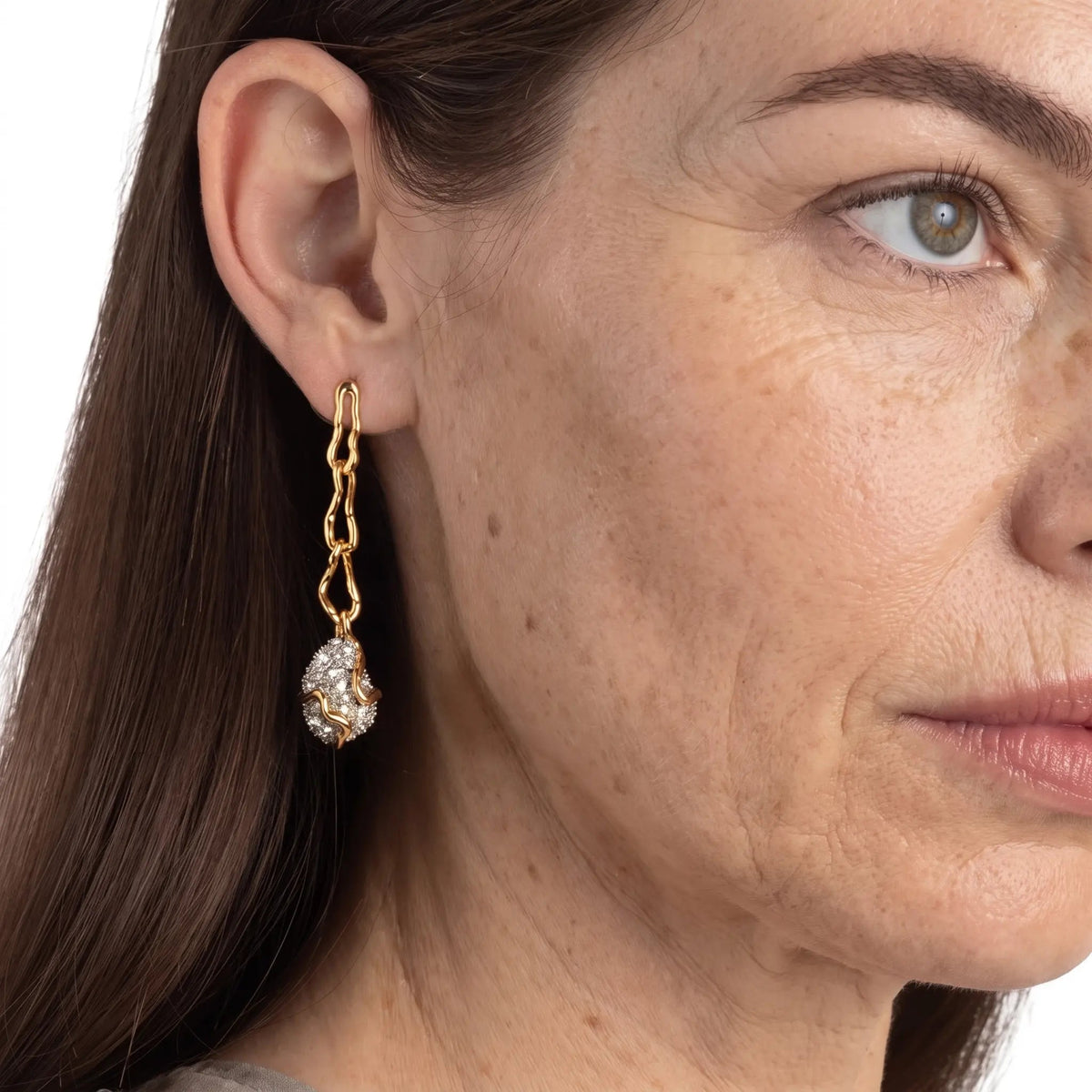 Molten Crystal Drop Earrings - Voisson