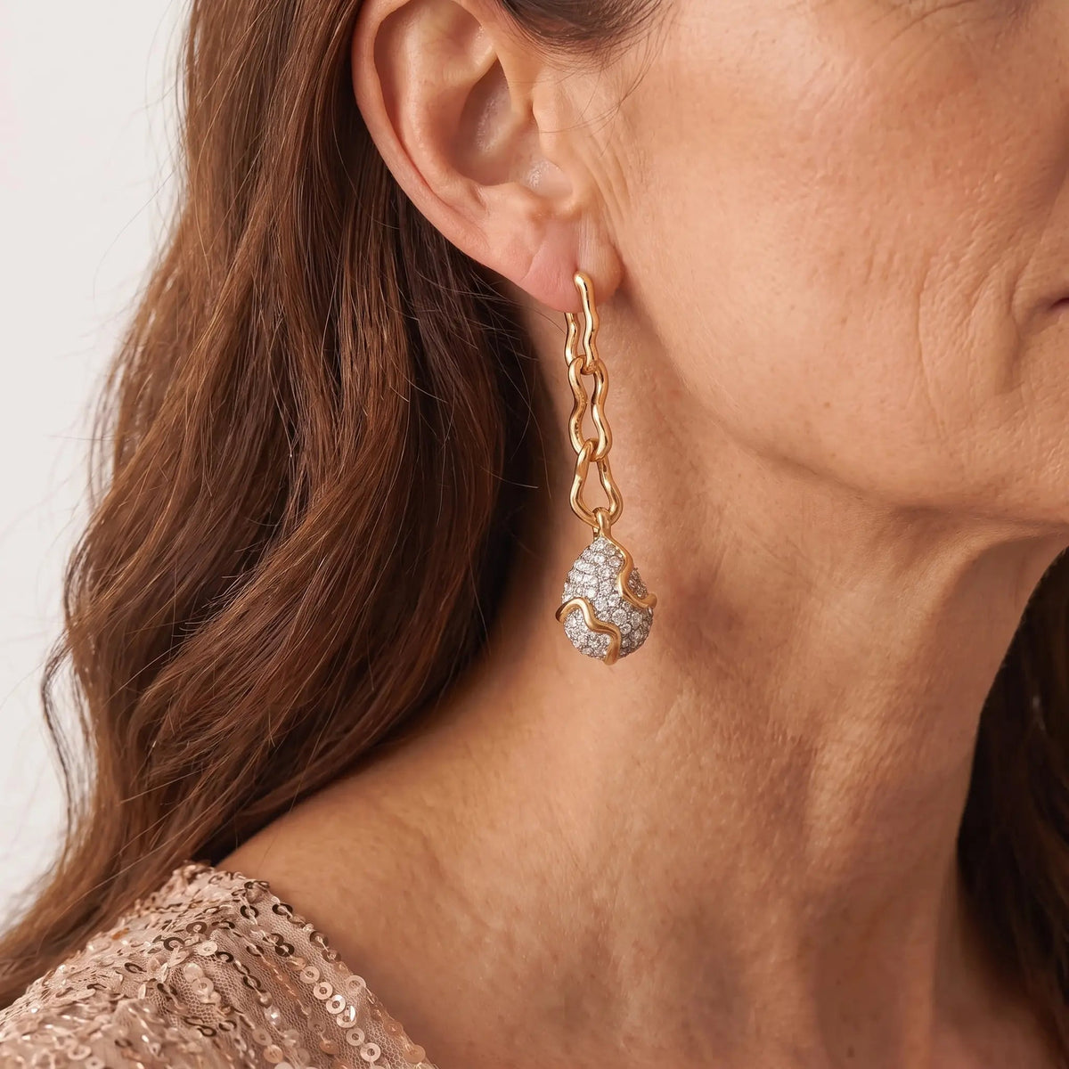 Molten Crystal Drop Earrings - Voisson