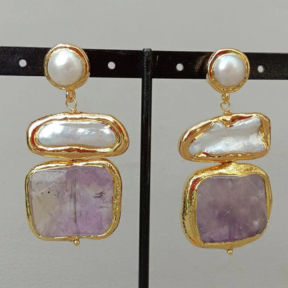 Molten Moonlight Pearl Earrings - Voisson