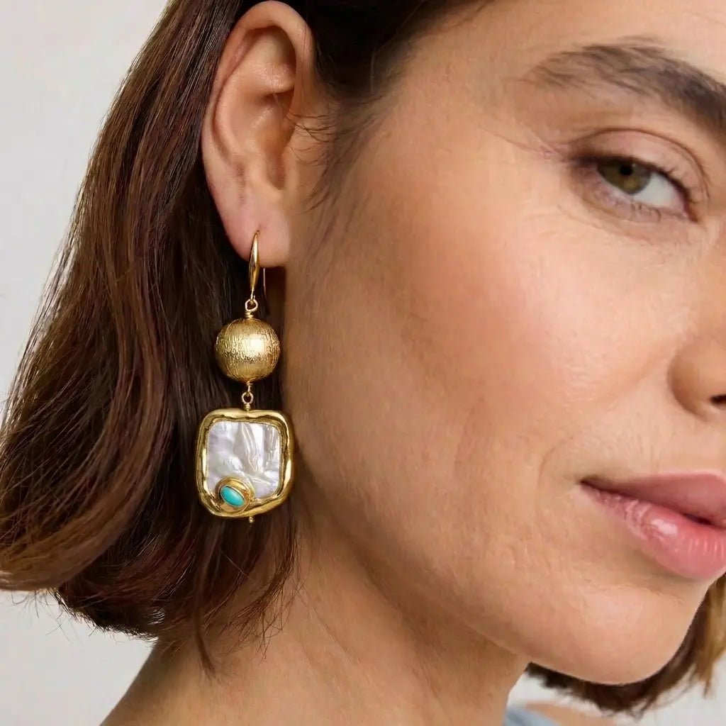 Molten Pearl Statement Earrings - Voisson