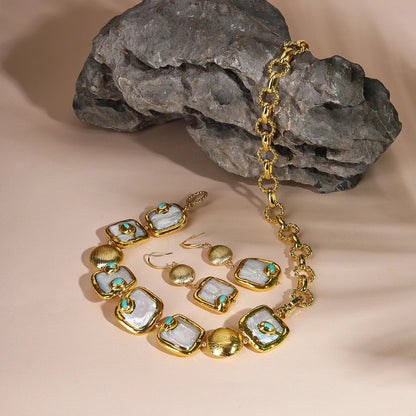Molten Pearl Statement Earrings - Voisson