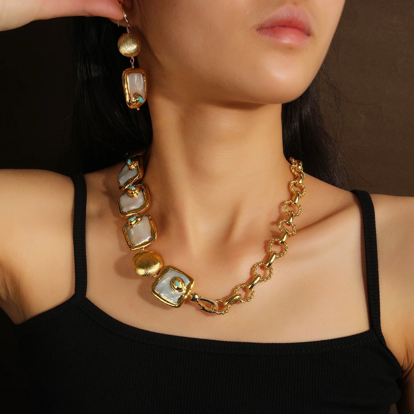 Molten Pearl Statement Earrings - Voisson