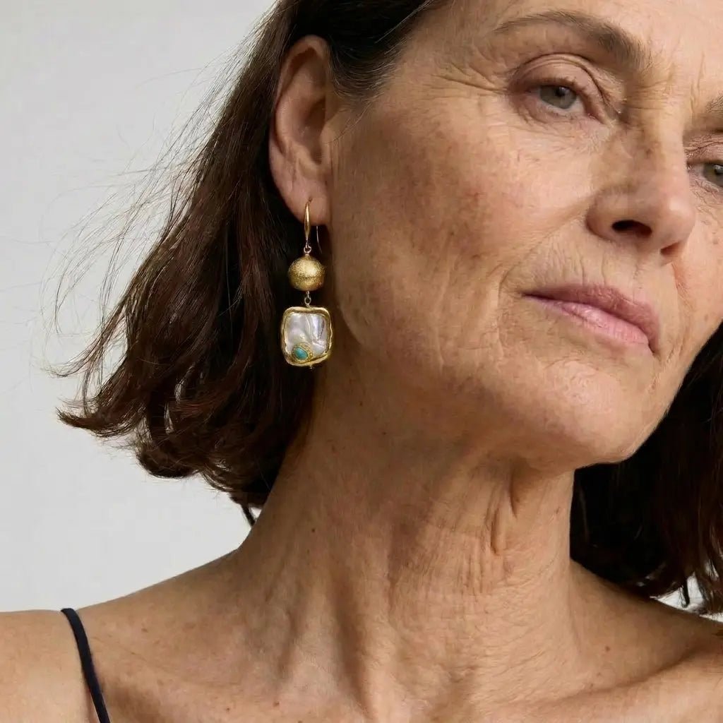 Molten Pearl Statement Earrings - Voisson