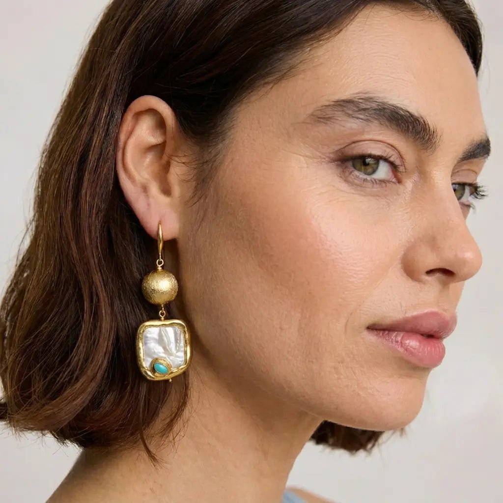 Molten Pearl Statement Earrings - Voisson