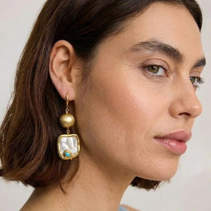 Molten Pearl Statement Earrings - Voisson